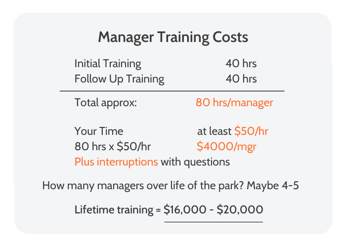 property manager training cost calculation